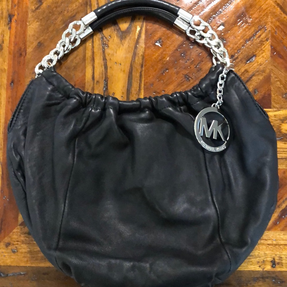 Michael Kors large soft black leather shoulder bag